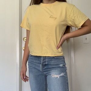 Brandy Melville yellow Honey shirt